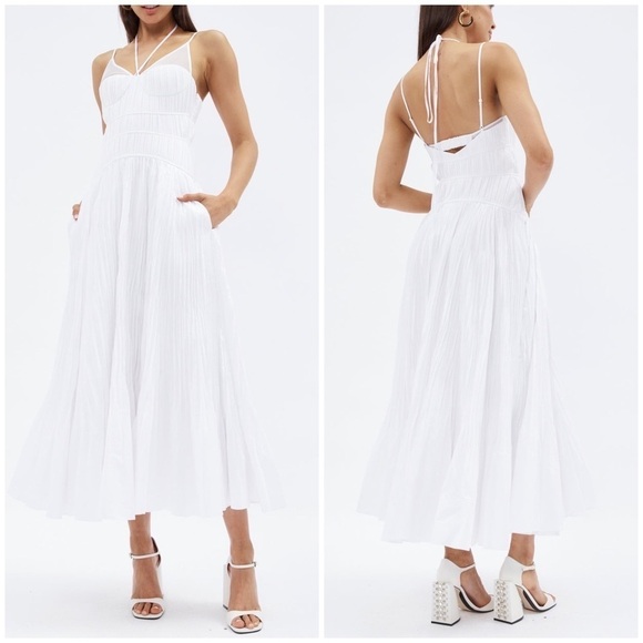 NWT Jonathan Simkhai Indy Bustier Maxi Dress White Bridal Wedding Vacation Sz 2 - Picture 2 of 14